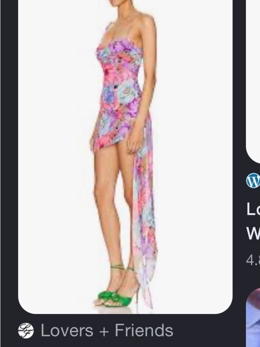 Lovers + Friends Floral Pink Strapless Asymmetric Mini Dress